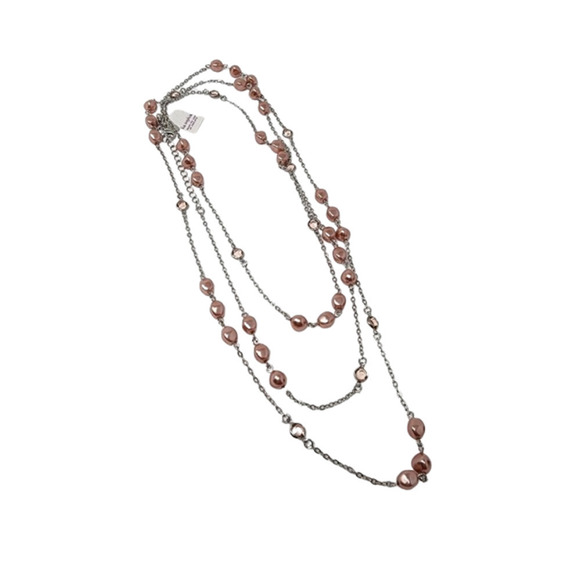 Lia Sophia - Pink Beads, Crystals Extra Long Necklace "Sparkling Rosé" (60"-63") - Picture 4 of 9